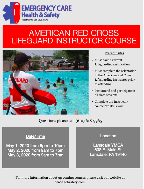 Lifeguard Instructor May @ Lansdale YMCA